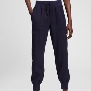 Gap Navy Blue Linen Joggers Size Small